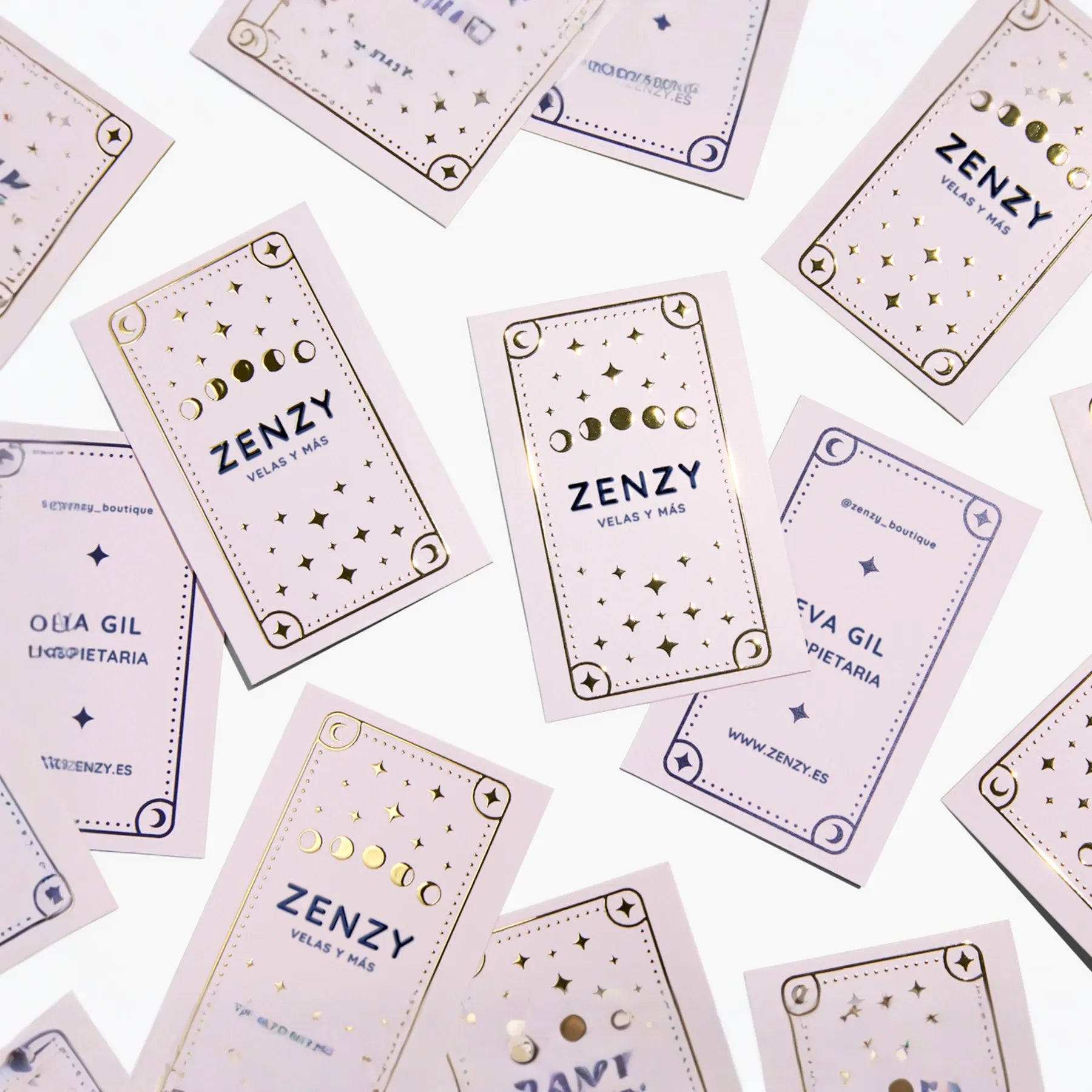 Tarjetas de visita con relieve metalizado