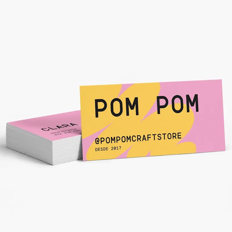 Product packaging with 'Pom Pom' branding on a white background